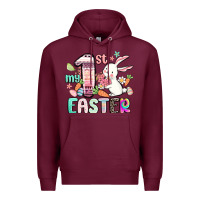 Burgundy my first easter Premium Hoodie - MaliasSmallBusiness
