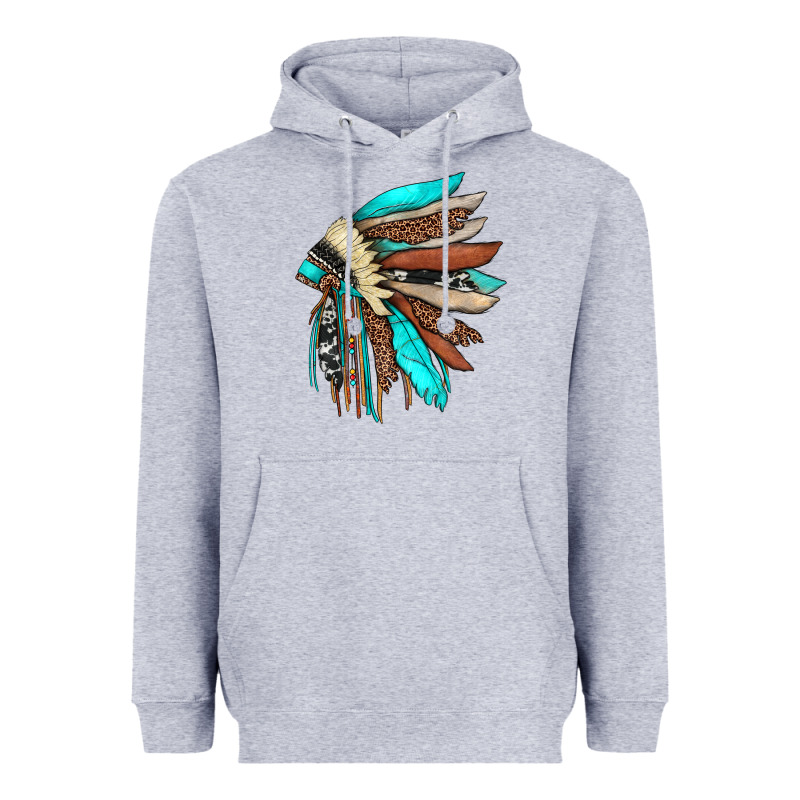 Indian Headdress Heavyweight Hoodie by JahusDesignShop | Teevron