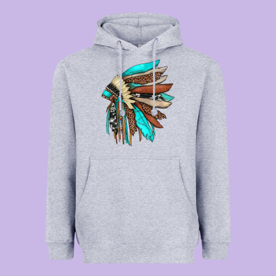 Indian Headdress Heavyweight Hoodie Designed By Jahusdesignshop