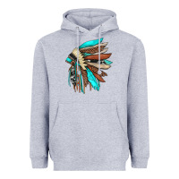 Heather Grey indian headdress Heavyweight Hoodie - JahusDesignShop