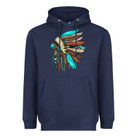 Navy indian headdress Heavyweight Hoodie - JahusDesignShop