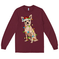 Chihuahua With Christmas Lights Long Sleeve Tee | Teevron