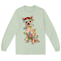 Matcha Chihuahua with christmas lights Long Sleeve Tee - RanaPortraitStore