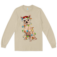 Mushroom Chihuahua with christmas lights Long Sleeve Tee - RanaPortraitStore