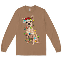 Toasted Coconut Chihuahua with christmas lights Long Sleeve Tee - RanaPortraitStore