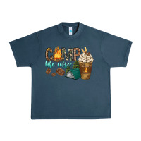 Midnight Navy camp life coffee with coffee cup Urban Heavy Tee - texasbilliewilder