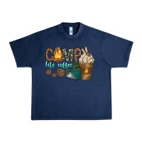Navy camp life coffee with coffee cup Urban Heavy Tee - texasbilliewilder