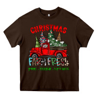 Chocolate Brown christmas tree farm truck Heavy Core Tee - CowhideDigitalArt