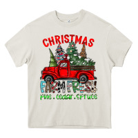 Cream christmas tree farm truck Heavy Core Tee - CowhideDigitalArt