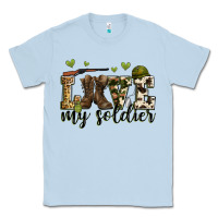 Dusty Blue love my soldier Classic Tee - Zillion Design Studio