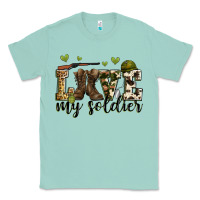 Seafoam love my soldier Classic Tee - Zillion Design Studio