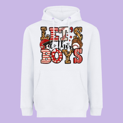 Let's Do This Boys Baseball Heavyweight Hoodie Designed By Jasminsmagicworld