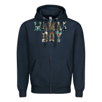 Navy Western Mama's Boy Zipper Hoodie - CowhideDigitalArt