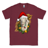 Burgundy christmas goat Classic Tee - RanaPortraitStore