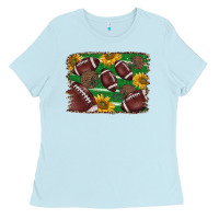 Baby Blue American football background Ladies Tee - BarkalooDesign