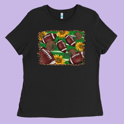 American Football Background Ladies Tee Designed By Barkaloodesign