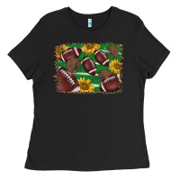 Black American football background Ladies Tee - BarkalooDesign