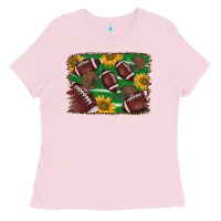 Bubblegum Pink American football background Ladies Tee - BarkalooDesign