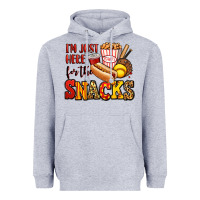 Heather Grey i'm just here for the snacks softball Heavyweight Hoodie - Jasminsmagicworld