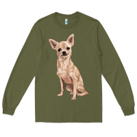 Army Green chihuahua Long Sleeve Tee - RanaPortraitStore
