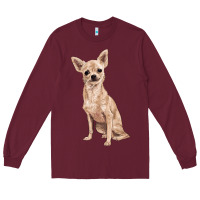 Burgundy chihuahua Long Sleeve Tee - RanaPortraitStore