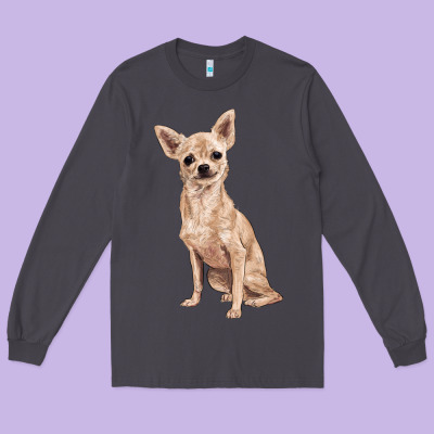 Chihuahua Long Sleeve Tee Designed By Ranaportraitstore