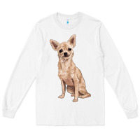 White chihuahua Long Sleeve Tee - RanaPortraitStore