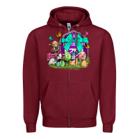 Burgundy Easter Farm Animal Easter Day Zipper Hoodie - Neo Western