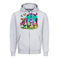Heather Grey Easter Farm Animal Easter Day Zipper Hoodie - Neo Western