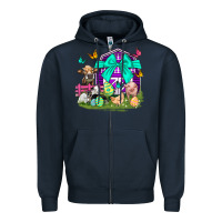 Navy Easter Farm Animal Easter Day Zipper Hoodie - Neo Western