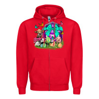 Red Easter Farm Animal Easter Day Zipper Hoodie - Neo Western