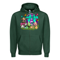 Sports Green Easter Farm Animal Easter Day Zipper Hoodie - Neo Western