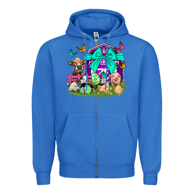 Easter Farm Animal Easter Day Zipper Hoodie by Neo Western | Teevron