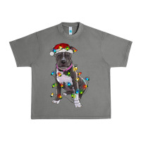 Tornado Pitbull With Christmas Lights Urban Heavy Tee - RanaPortraitStore