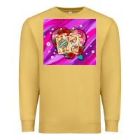 Antique Gold valentines day playing cards and pearl watercolor Premium Sweatshirt - AdoDesignShop