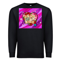 Black valentines day playing cards and pearl watercolor Premium Sweatshirt - AdoDesignShop