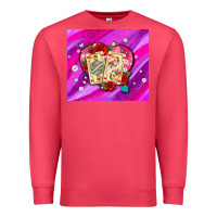 Cardinal valentines day playing cards and pearl watercolor Premium Sweatshirt - AdoDesignShop
