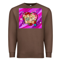 Chestnut valentines day playing cards and pearl watercolor Premium Sweatshirt - AdoDesignShop