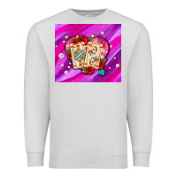 Dove Grey valentines day playing cards and pearl watercolor Premium Sweatshirt - AdoDesignShop
