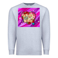 Heather Grey valentines day playing cards and pearl watercolor Premium Sweatshirt - AdoDesignShop