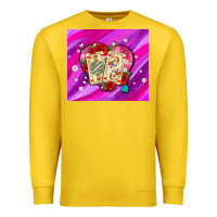 Lemon valentines day playing cards and pearl watercolor Premium Sweatshirt - AdoDesignShop