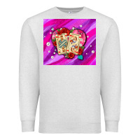 Oatmeal Heather valentines day playing cards and pearl watercolor Premium Sweatshirt - AdoDesignShop