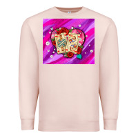 Pale Pink valentines day playing cards and pearl watercolor Premium Sweatshirt - AdoDesignShop