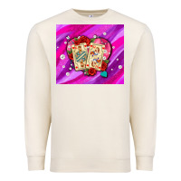 Sandshell valentines day playing cards and pearl watercolor Premium Sweatshirt - AdoDesignShop