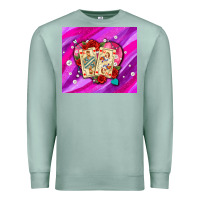Seafoam valentines day playing cards and pearl watercolor Premium Sweatshirt - AdoDesignShop