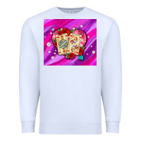 White valentines day playing cards and pearl watercolor Premium Sweatshirt - AdoDesignShop