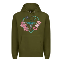 Army Green cna heart Premium Hoodie - MaliasSmallBusiness