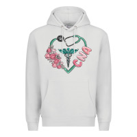 Dove Grey cna heart Premium Hoodie - MaliasSmallBusiness