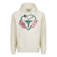 Oatmeal Heather cna heart Premium Hoodie - MaliasSmallBusiness
