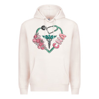 Pale Pink cna heart Premium Hoodie - MaliasSmallBusiness